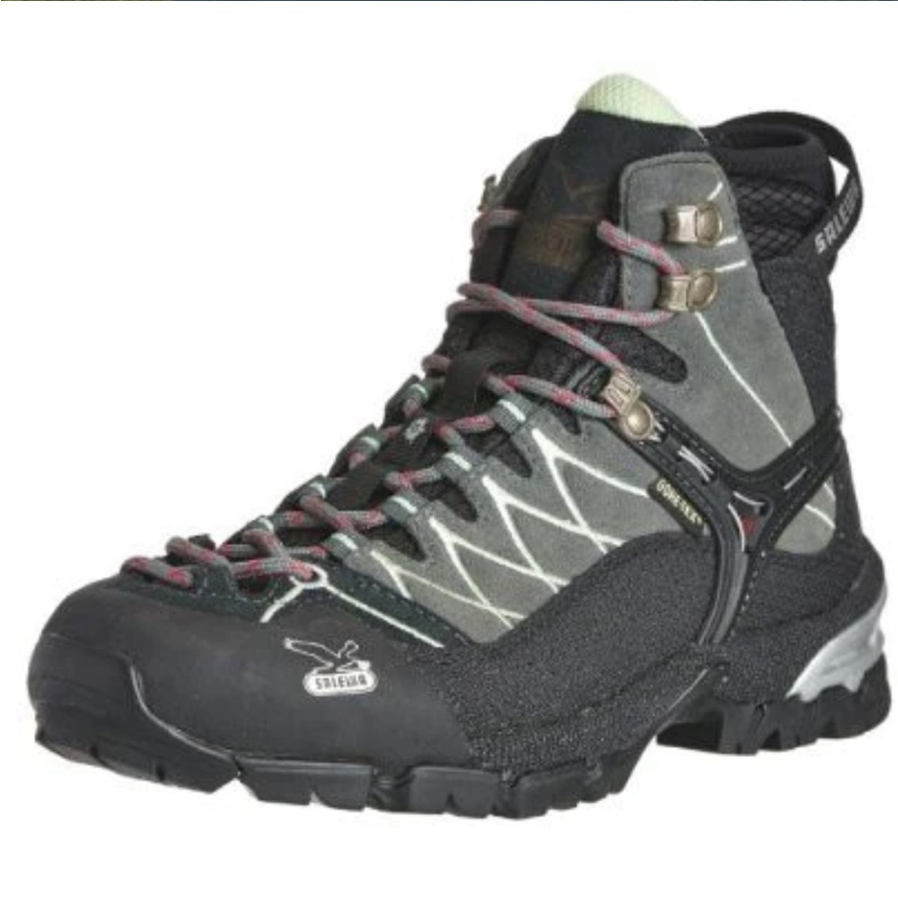 Salewa ALP TR MID GTX Mountain Trainer Hiking Boot Gortex Slate/Mint Size 6.5